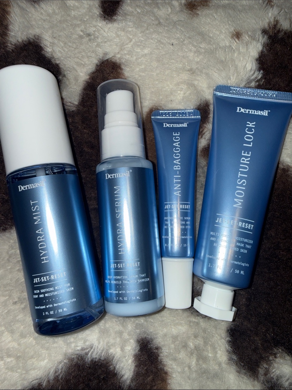 Dermasil Jet-Set Reset Skincare products 4 piece Set